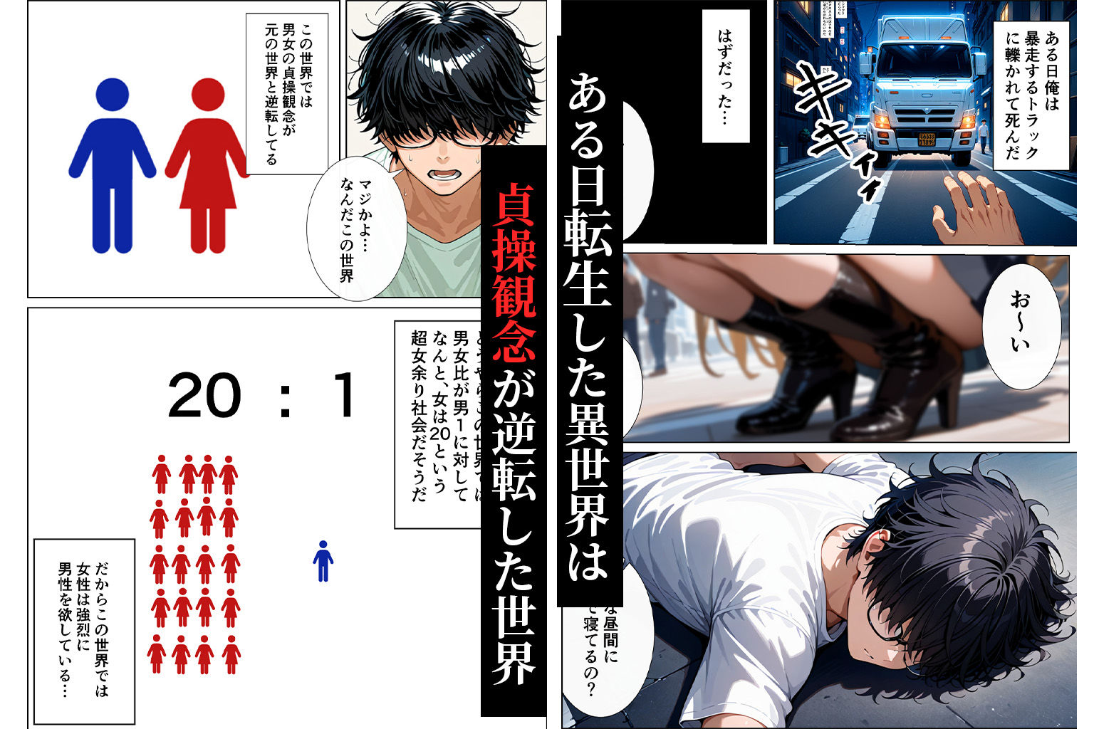 サンプル画像2:〜貞操逆転アニメハーレム〜転生したら女余りの天国だった件(clubB) [d_494955]