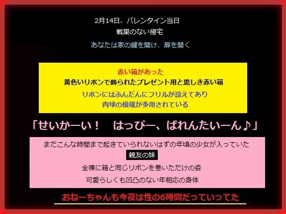 中からは親友の妹が裸リボンで飛び出してきた【バレンタインの夜は裸リボンで箱の中】