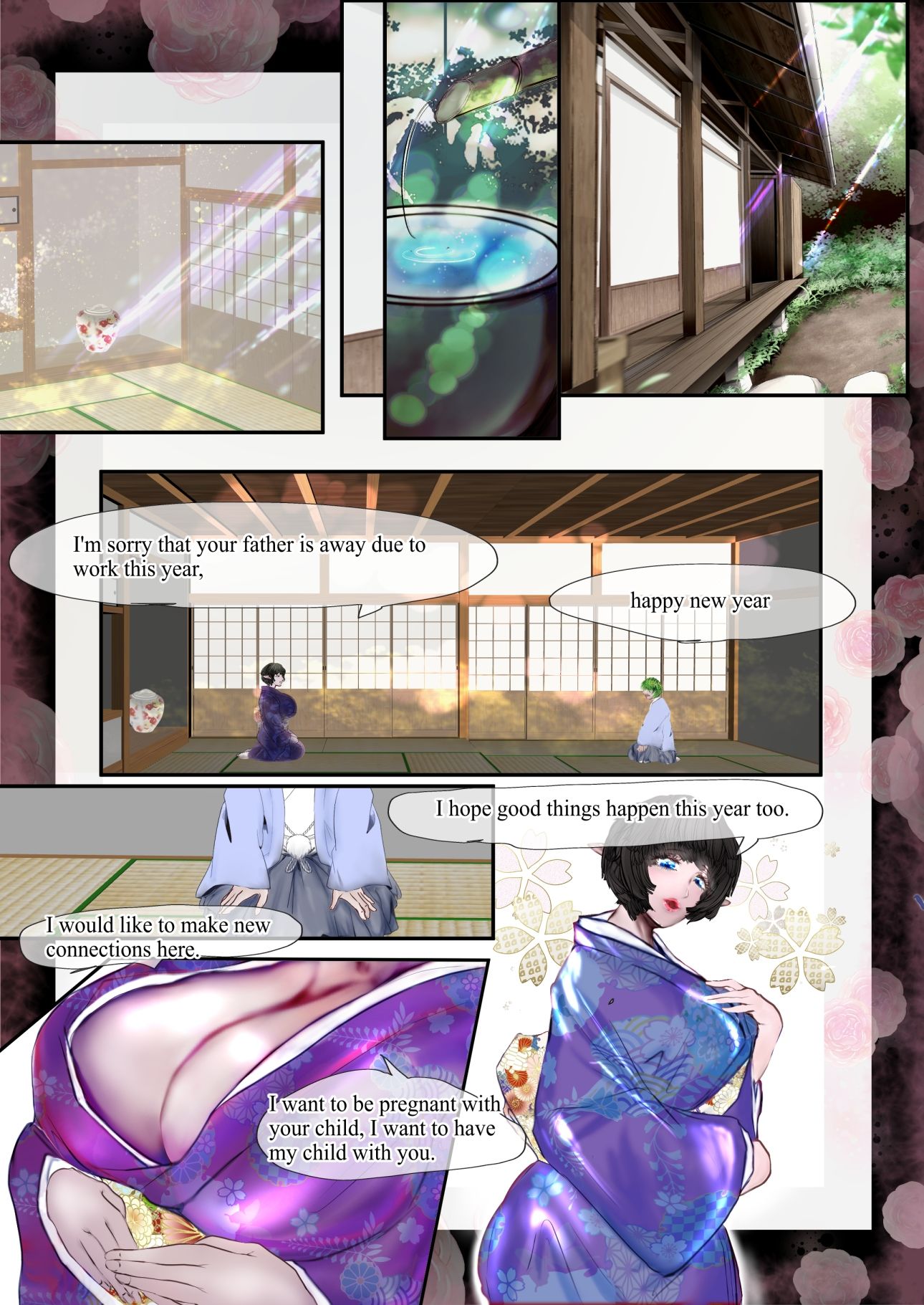 Beautiful mother elf wearing a kimono （English）_3