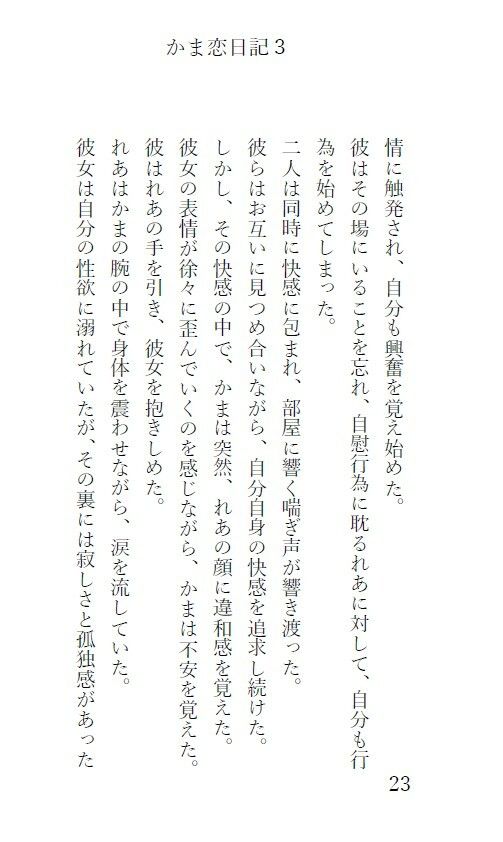 1話が1000文字ほどで完結するショートストーリーになっています【かま恋日記3「ケモセックスで愛を感じて気持ちよくなる女の子」】9