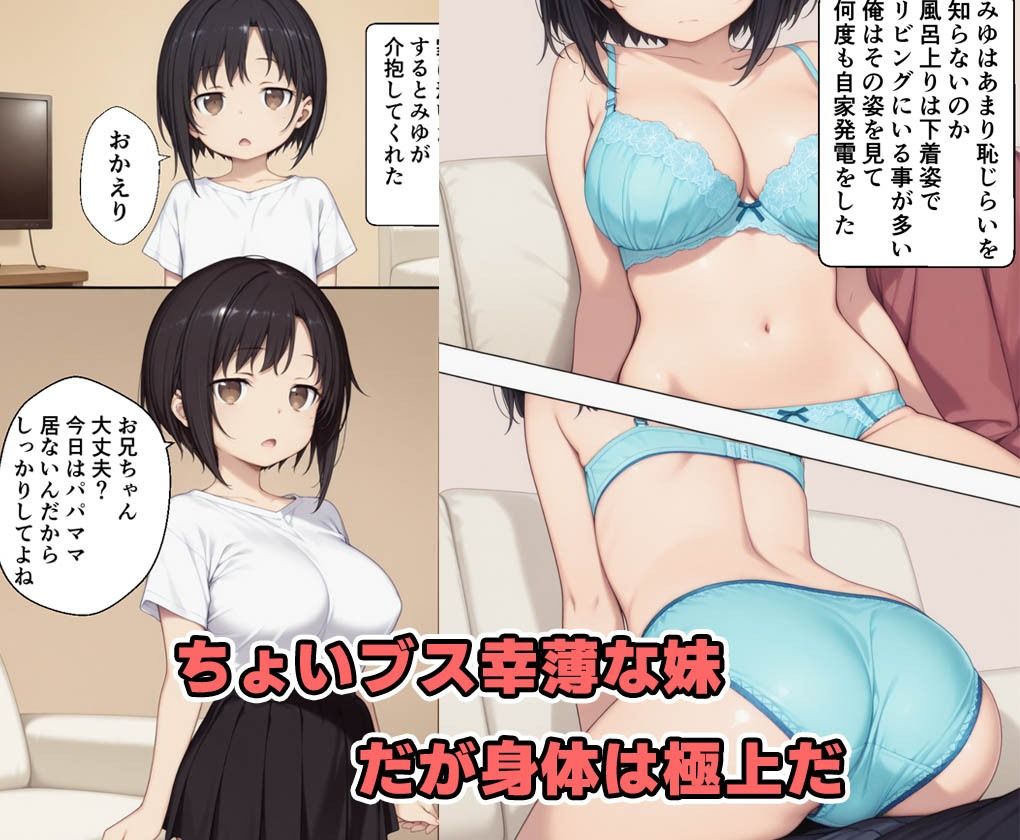 みゆのパンツが見えていたので俺は酔っぱらって帰ってきた【ちょいブス幸薄な妹だが身体はボンキュッボンで我慢できず中出しまでした話】1