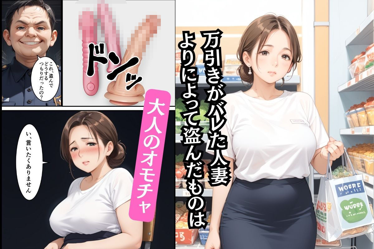 【エロ漫画】万引きがバレた人妻が警備員の鬼チンポでNTR調教される話1