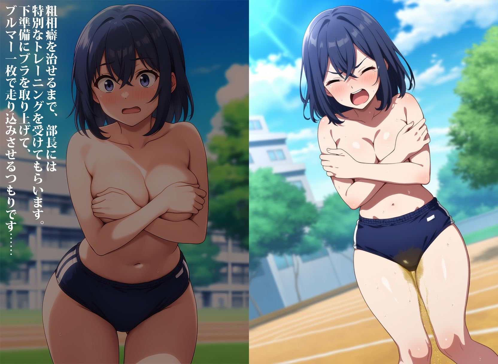 サンプル画像4:先輩。お漏らししたのをバラされたくなければ…分かってますよね？(性癖ユガ芽) [d_529514]