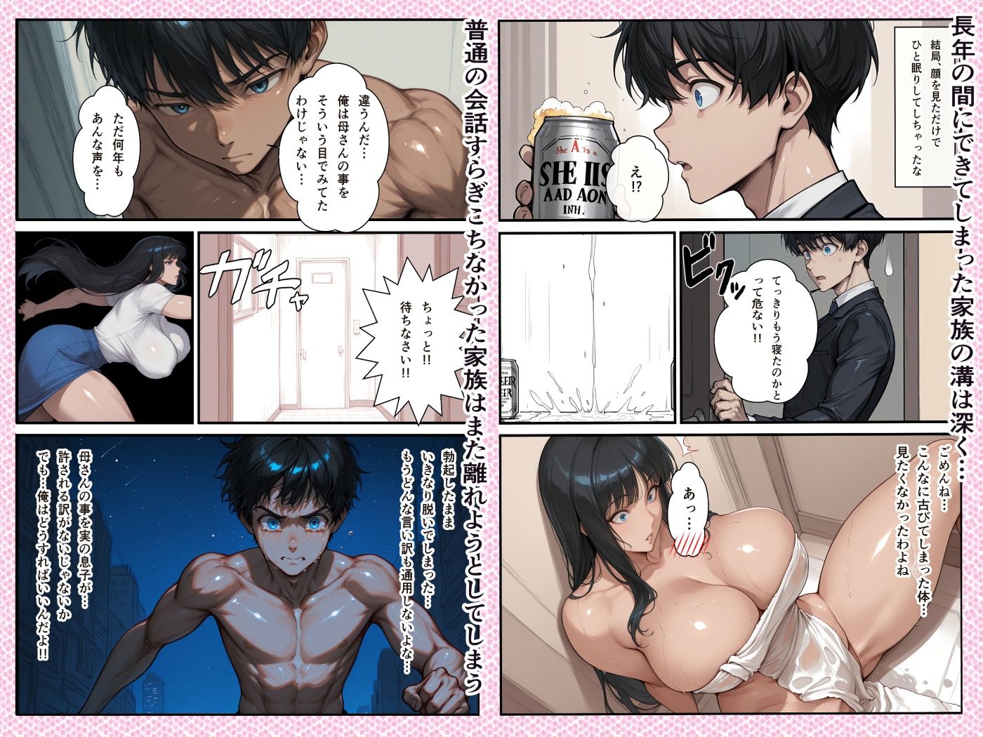 サンプル画像2:未亡人の母（調教済み）が隣の部屋で毎晩オナるので目隠し本気セックスしてあげたらハメ潮放尿イキしてしまった件(なぐさめ屋) [d_530344]