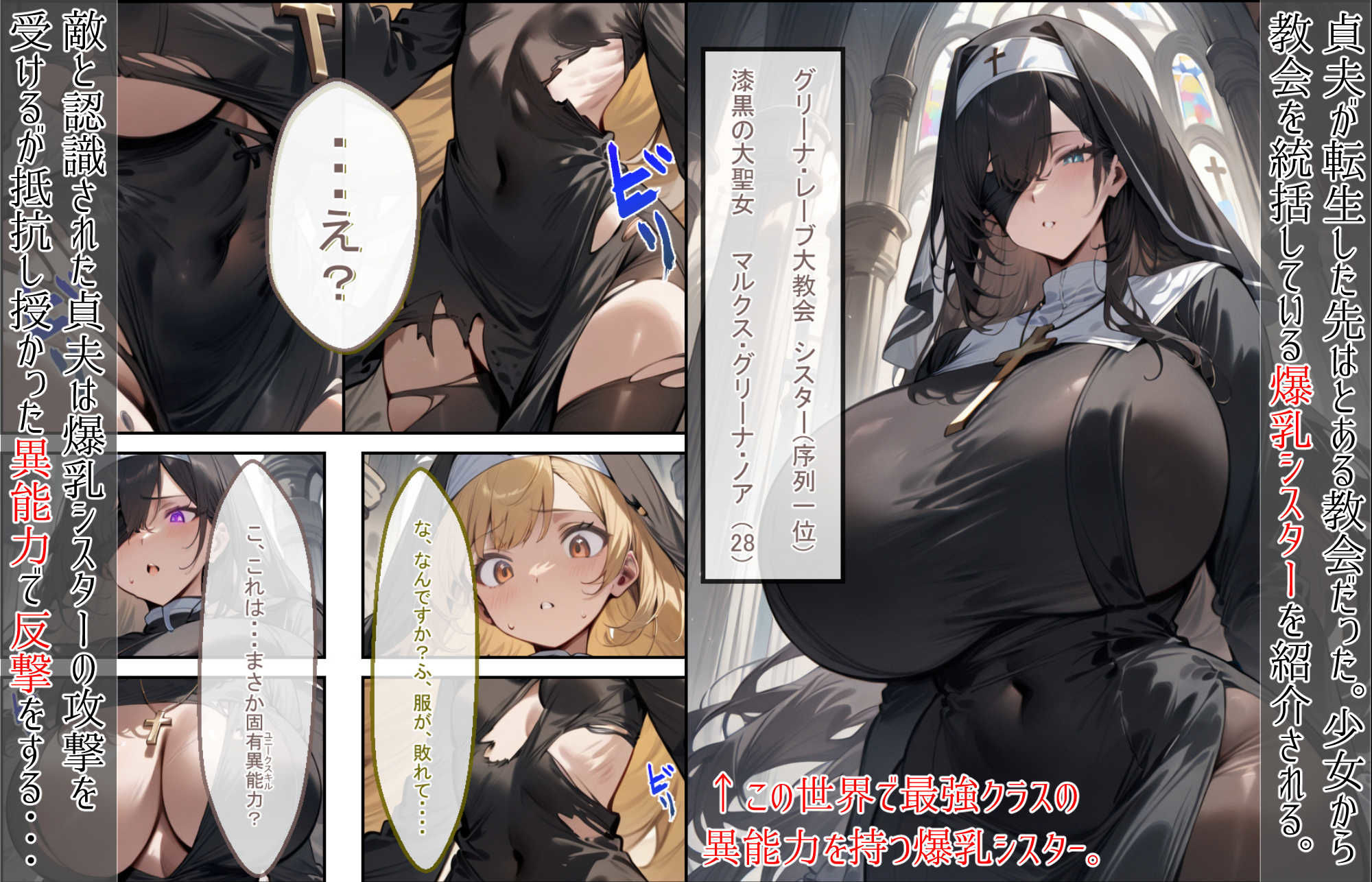 サンプル画像2:異世界転生した童貞おじさんは童貞の神から最強の催●能力を授かり出会った女達を奴●にする伝説 シスター編(蜜壺レストラン) [d_530747]