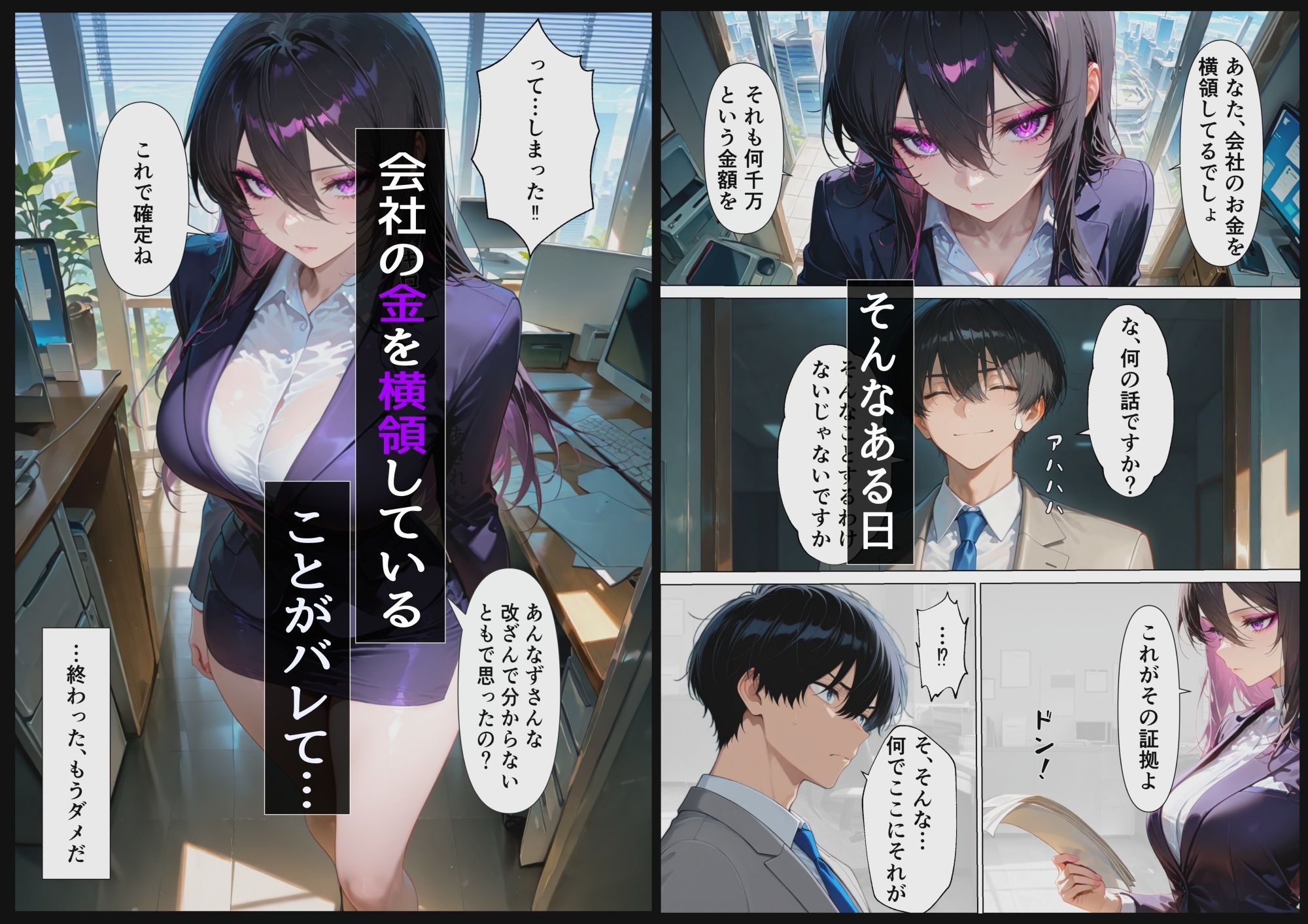 サンプル画像3:会社の金を横領したことが女上司にバレてストレス発散のための性玩具にされた話(モチマル) [d_531420]