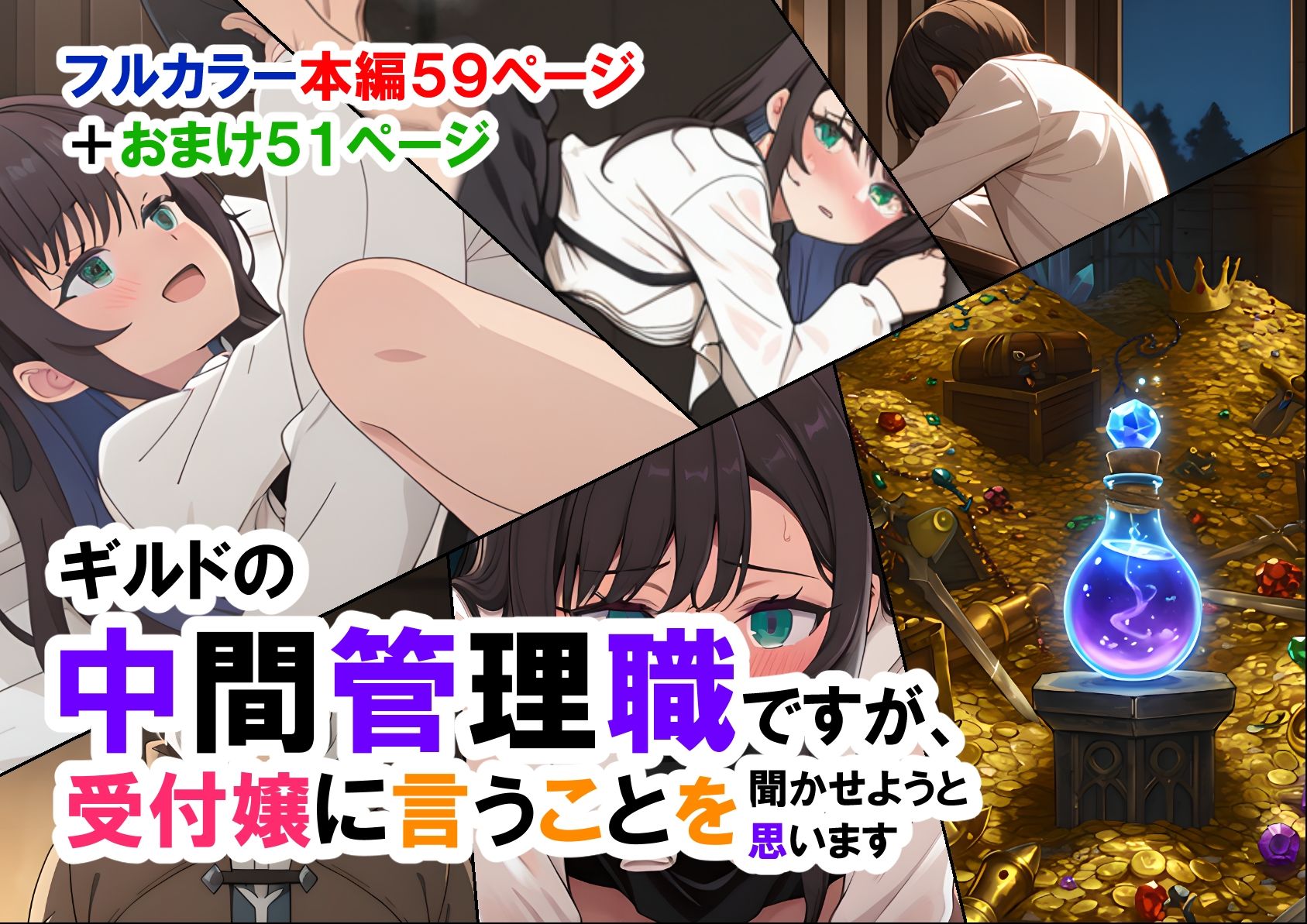 サンプル画像1:（AIマンガ本文59ページ＋おまけ51ページ）ギルドの中間管理職ですが、受付嬢に言うことを聞かせようと思います(ありす) [d_533245]