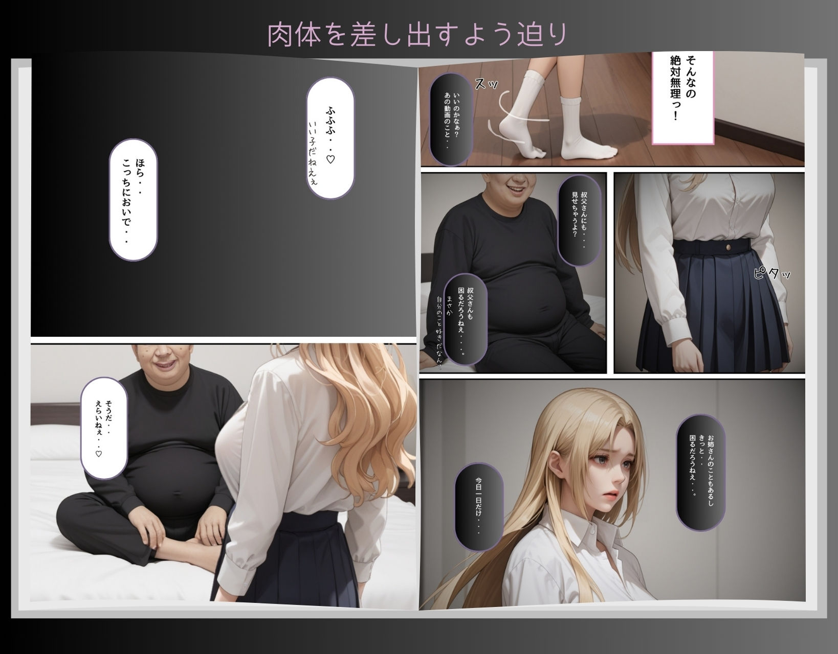 サンプル画像4:えっちな金髪ギャルが弱みを握られて好きな人がいるのに隣の部屋で大嫌いなきもオジにガン突き種付けされちゃう話(くりきんとん) [d_536676]