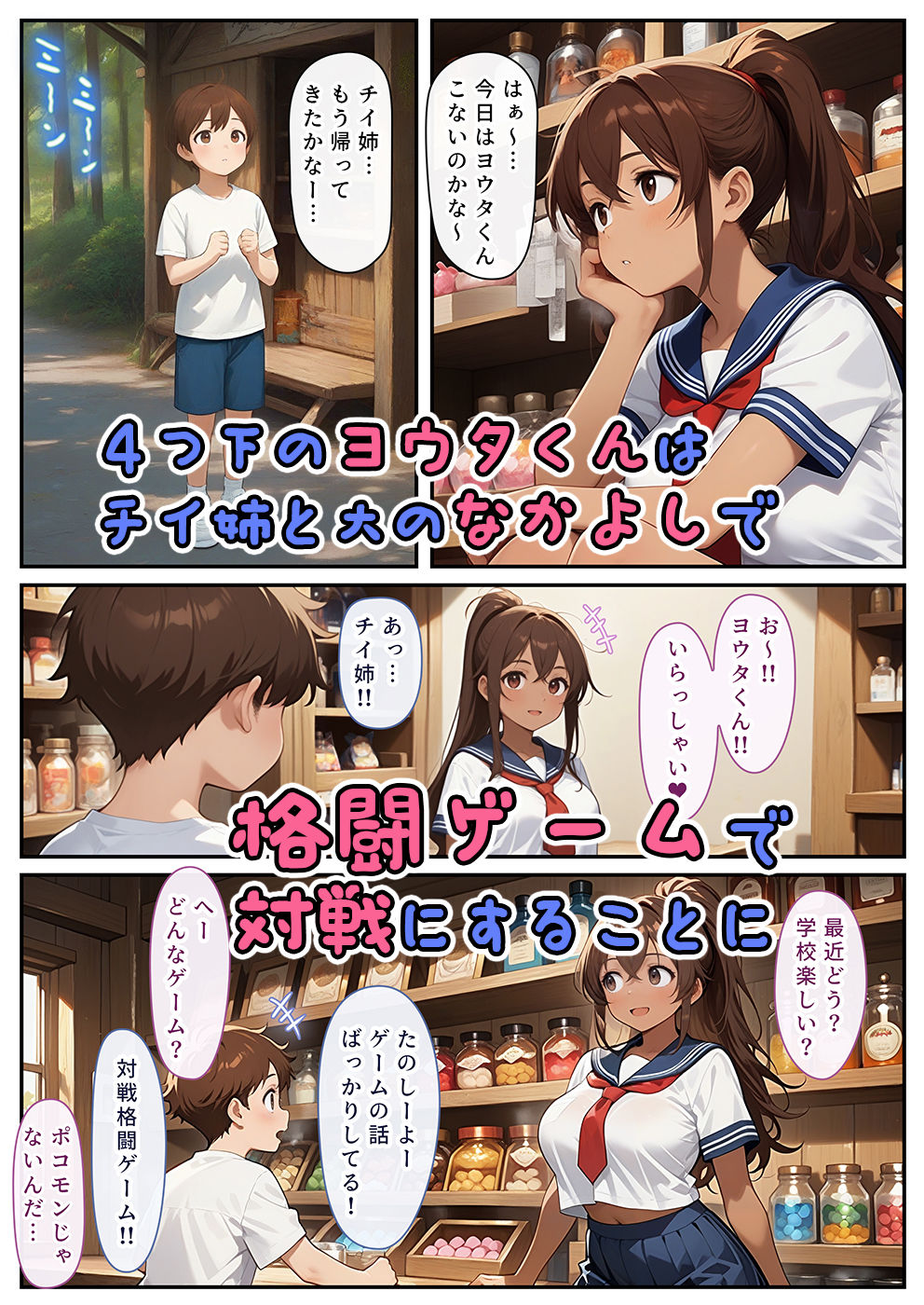 サンプル画像3:ゲーミングお姉ちゃん【褐色巨乳ギャル姉と格ゲー勝負で精通ボーイ！コマンドミスでティウンティウン！】(にゃぷそでぃ) [d_537394]