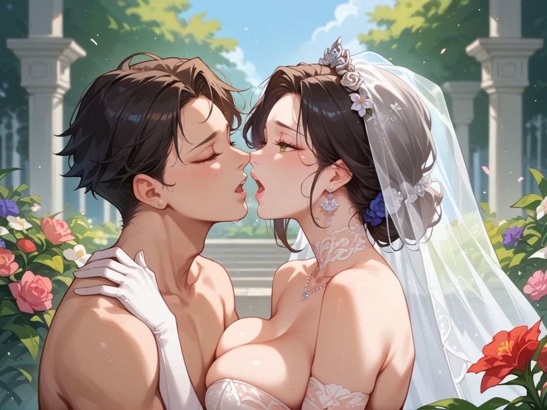 サンプル画像2:ウェディングドレス姿の乱交新妻(CP出版) [d_537805]