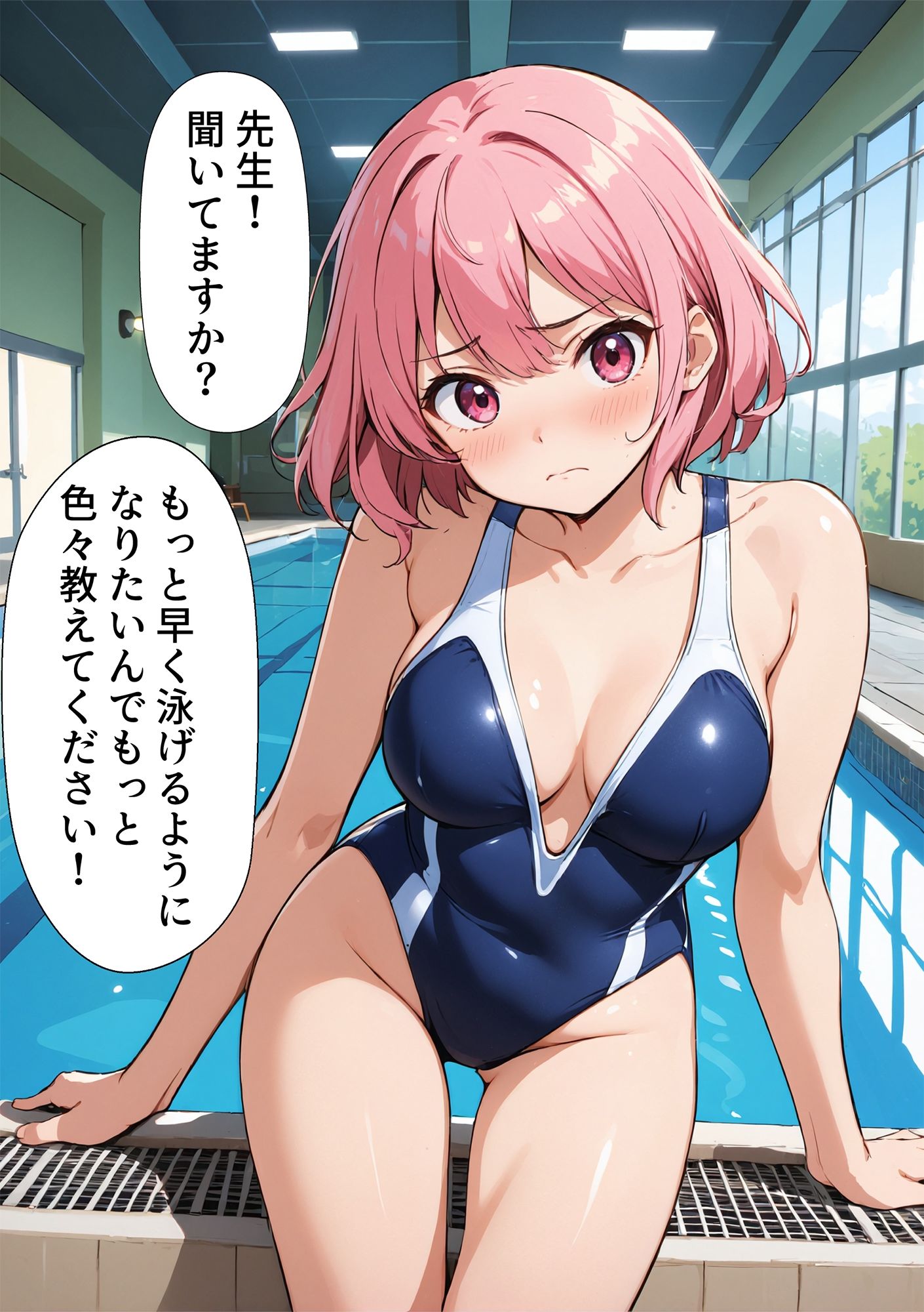 サンプル画像2:水泳コーチのスパルタ指導でエロいところまで教えちゃう【即堕ち2コマ】(まりおねっと) [d_537910]