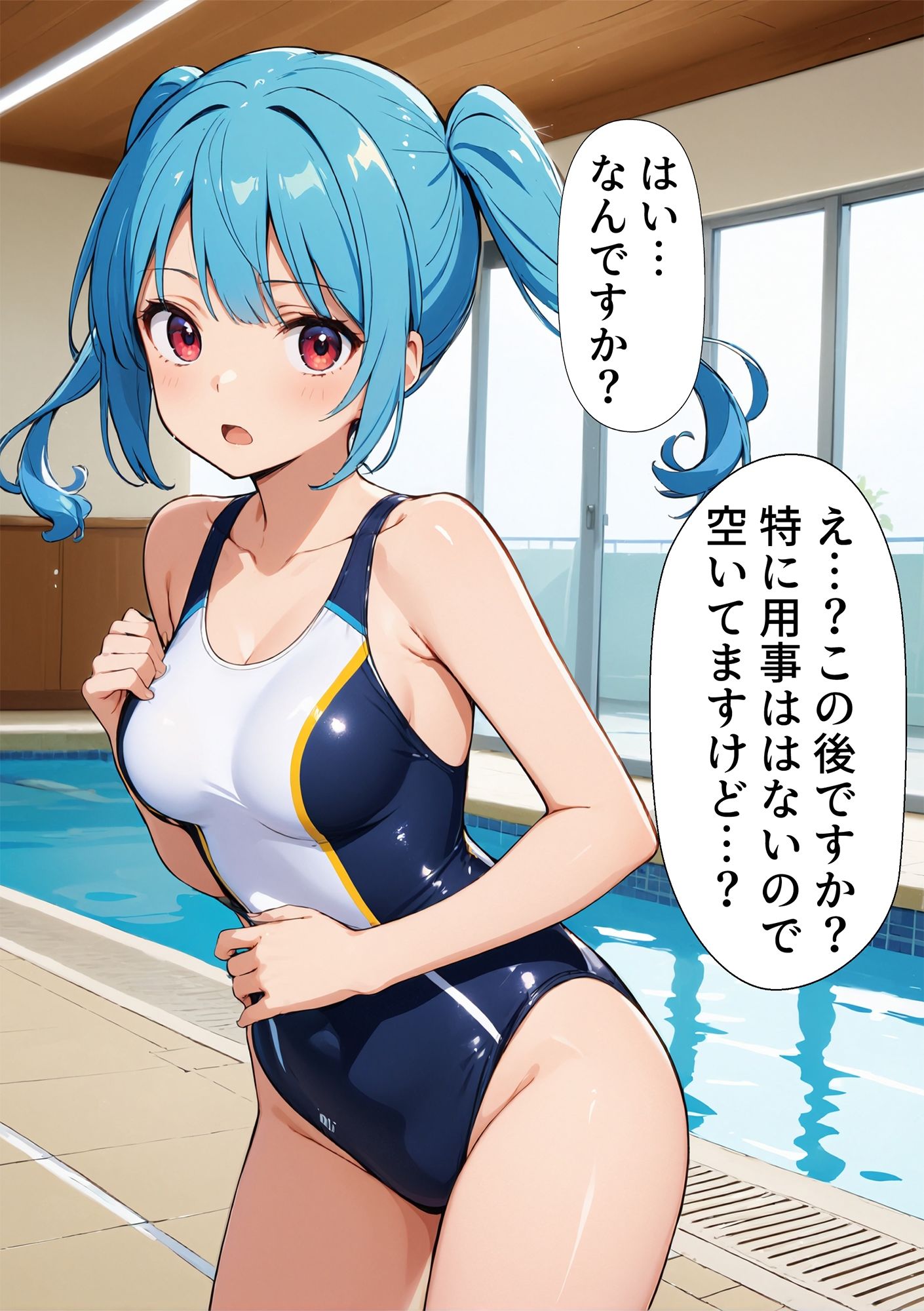 サンプル画像4:水泳コーチのスパルタ指導でエロいところまで教えちゃう【即堕ち2コマ】(まりおねっと) [d_537910]