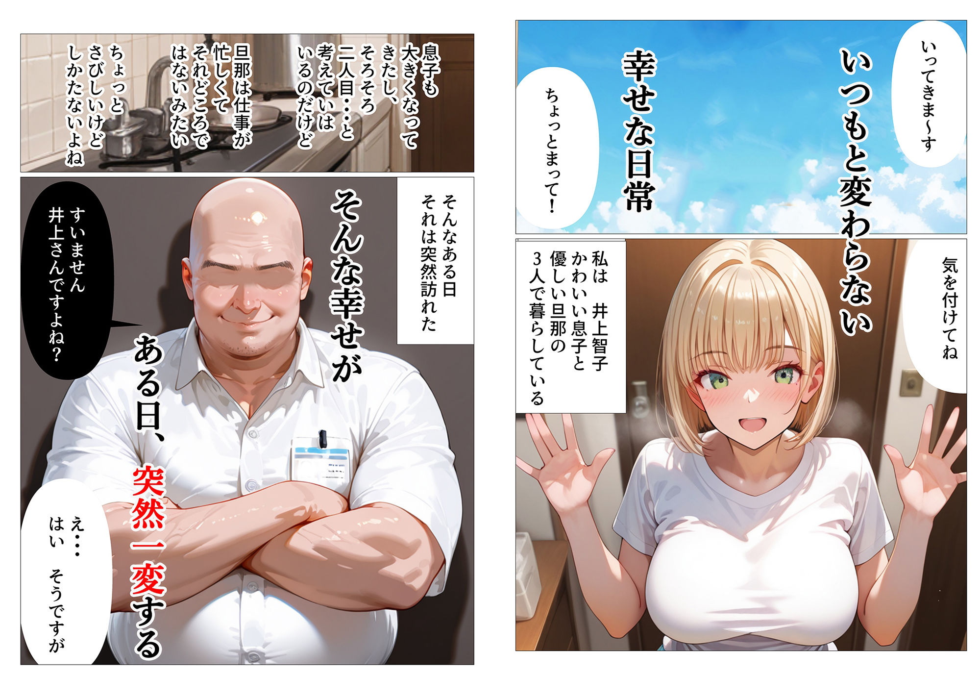 サンプル画像1:キモデブ用務員の俺が爆乳人妻を放尿ペットにメス堕ちさせる話  生意気元ギャル編(ひやなあかり) [d_540460]