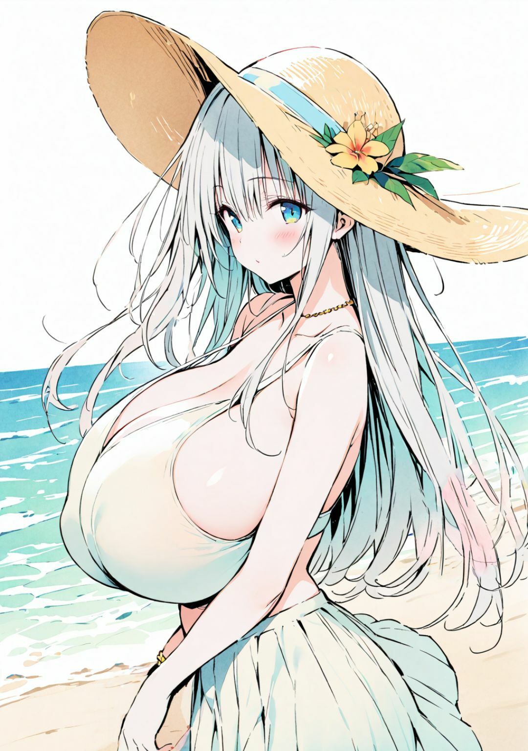 サンプル画像1:デカペェ海水浴-白波はるか-(誉純一郎) [d_542451]