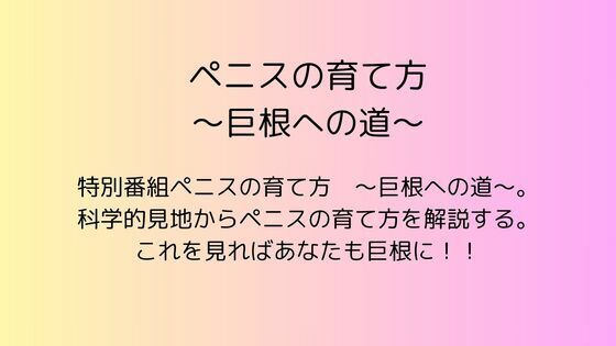 
        ペニスの育て方  〜巨根への道〜
-0