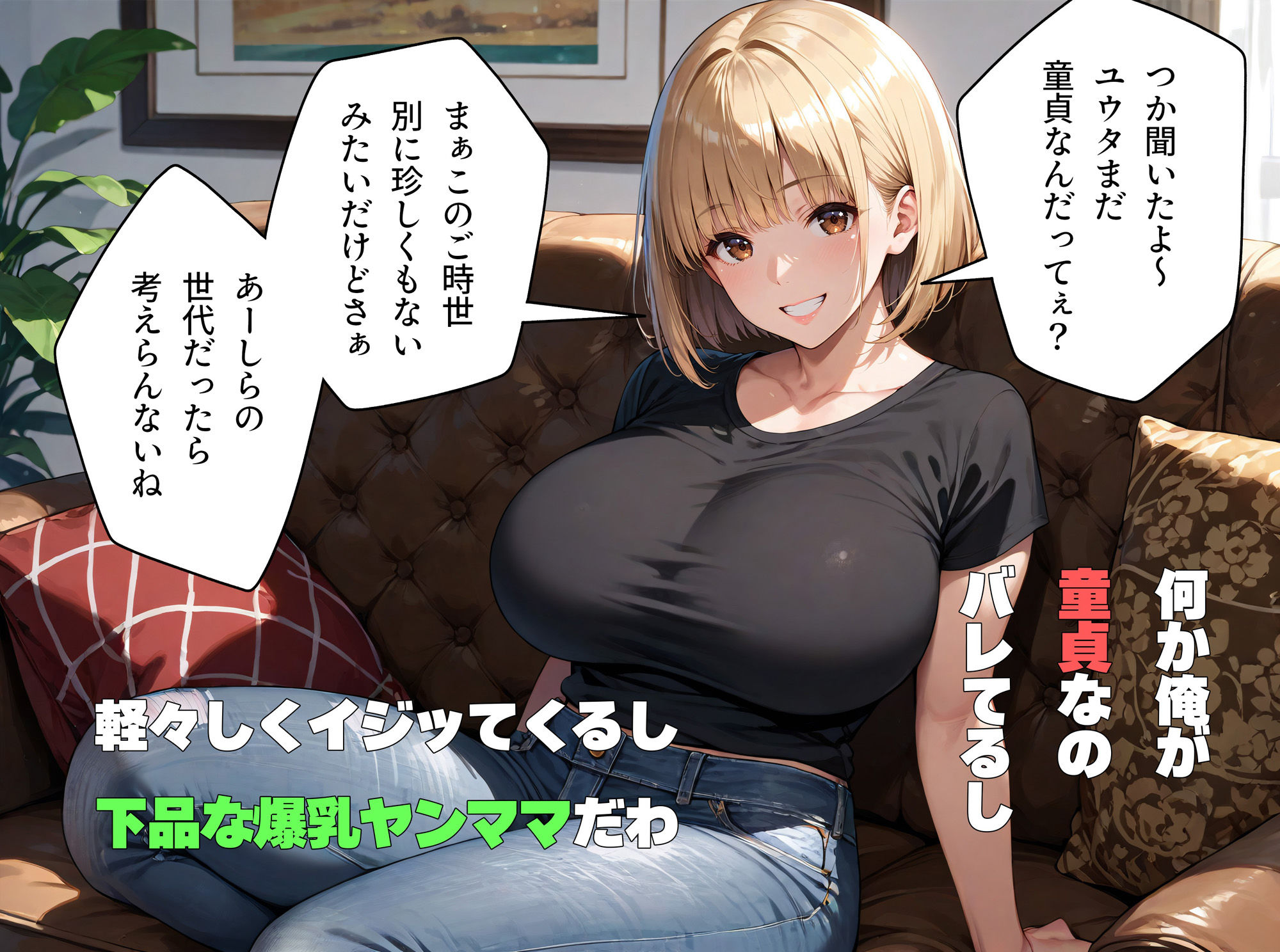 サンプル画像2:友達の爆乳ヤンママに童貞奪われた(いちぢくマンゴー) [d_543343]