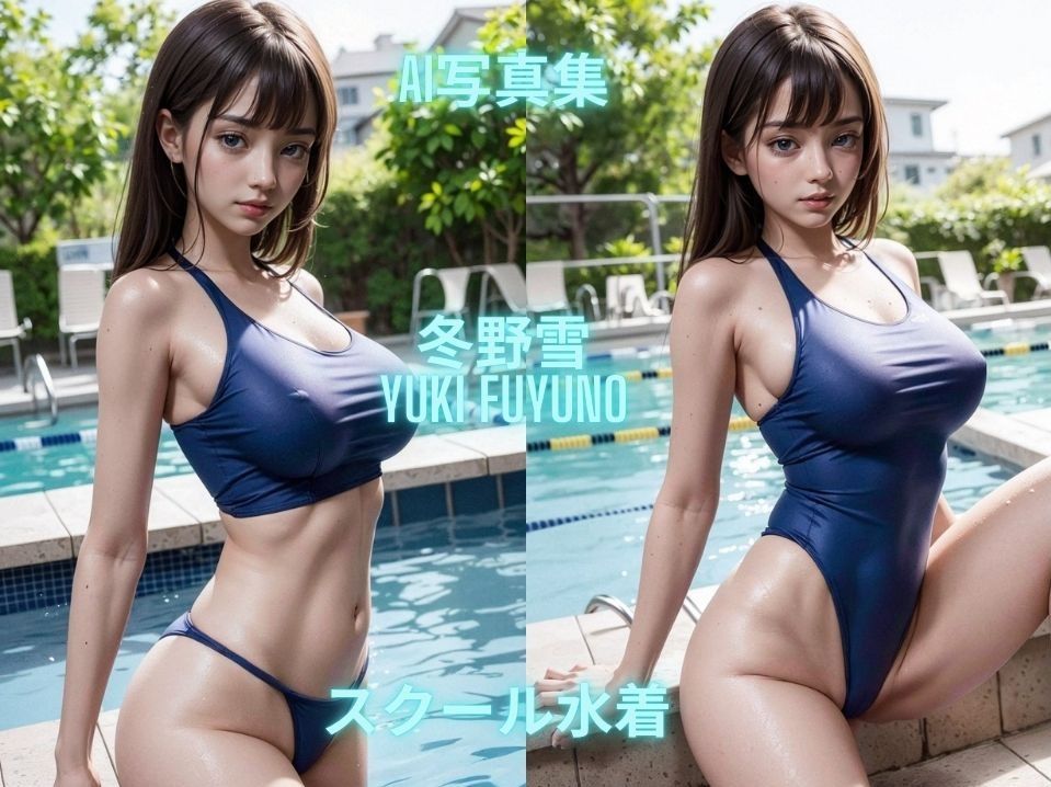 サンプル画像1:AI写真集 冬野雪 Yuki Fuyuno スクール水着(Premium Girls) [d_544154]