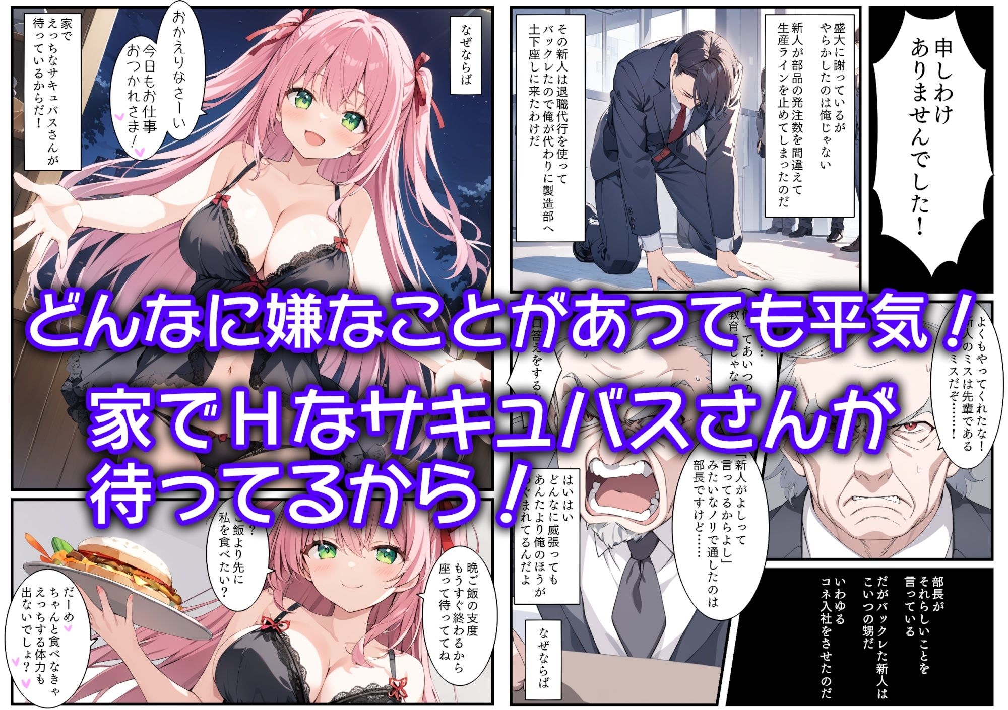 サンプル画像1:サキュバスさんと甘々えっちするだけの話(南国ピンク) [d_544545]