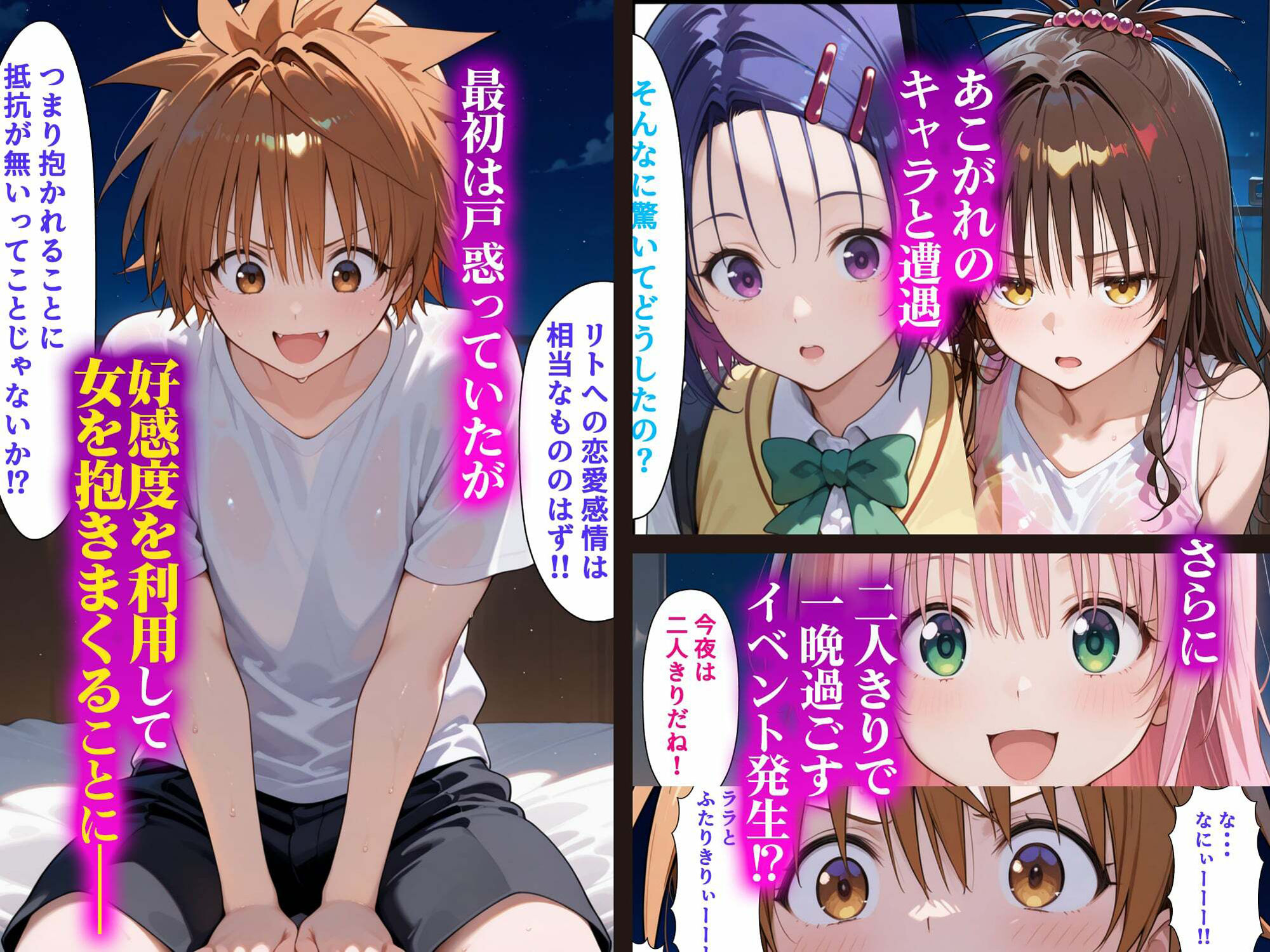 サンプル画像3:冴えない童貞男が二次元に転生したら好きな漫画の主人公になっていてハーレムを築く話(ぴーちかくてる) [d_545820]