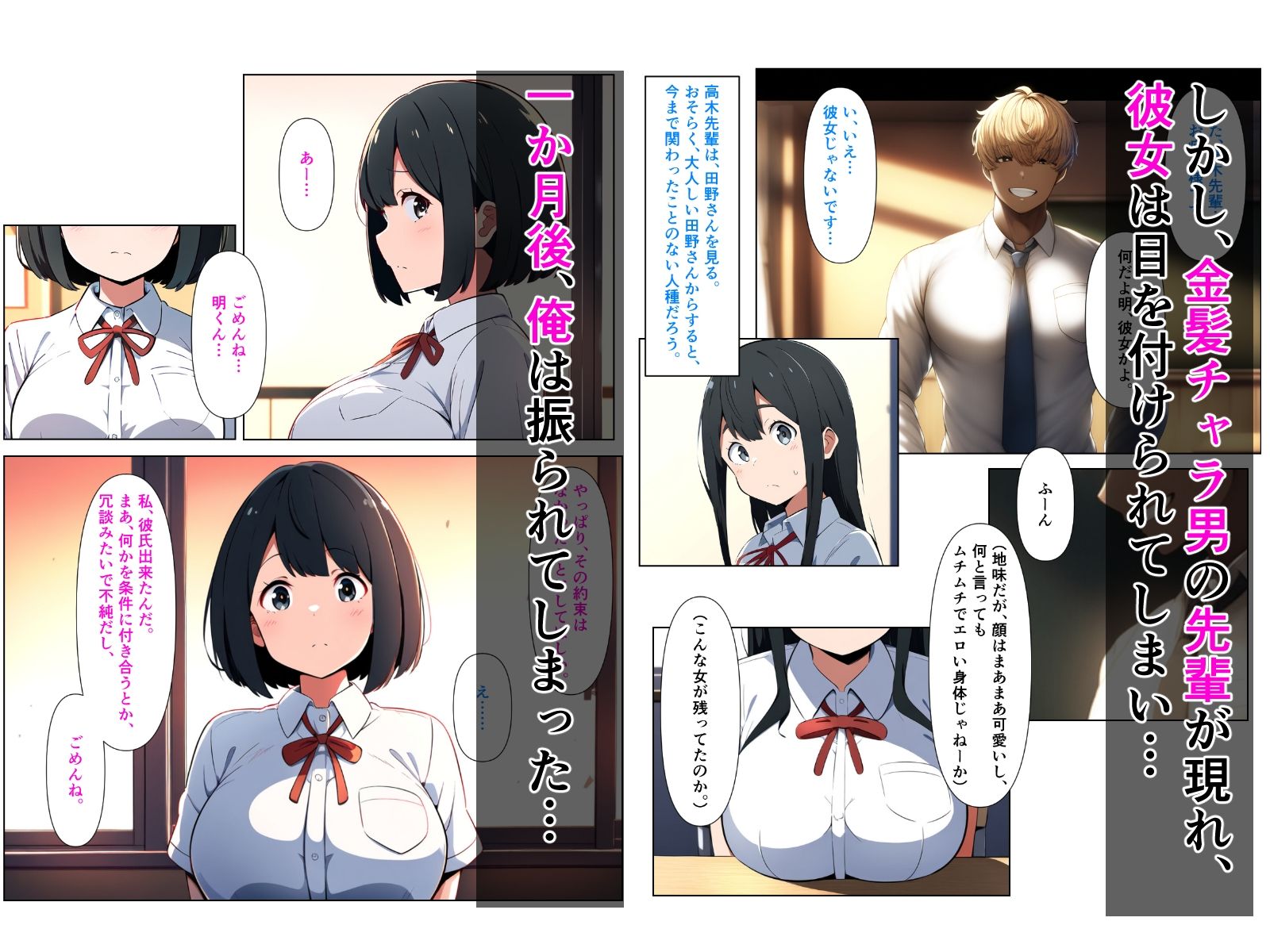 サンプル画像3:黒髪陰キャの幼馴染をチャラ男先輩に寝取られる話(ぬぽぬぽらぼ) [d_546378]