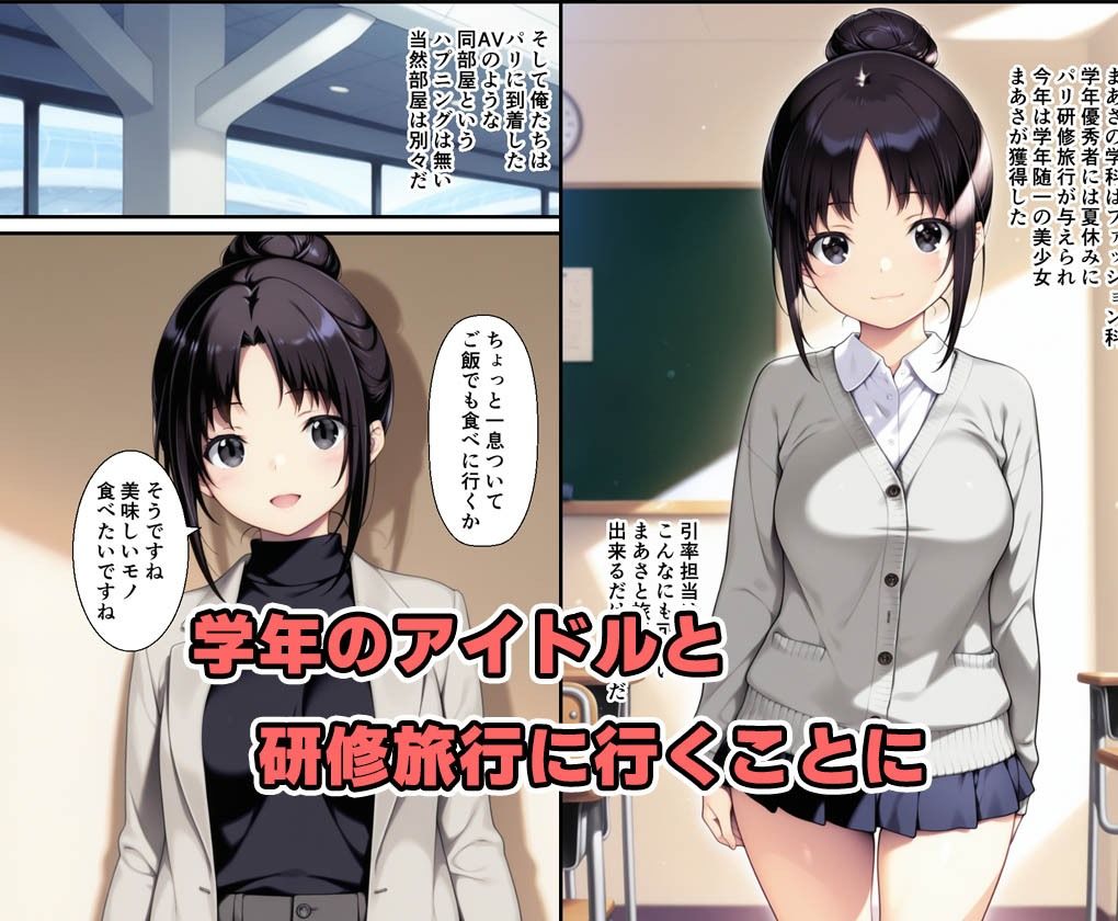 サンプル画像1:学年のアイドルと研修旅行でセックス三昧で中出しでした話(種付け彦) [d_548352]