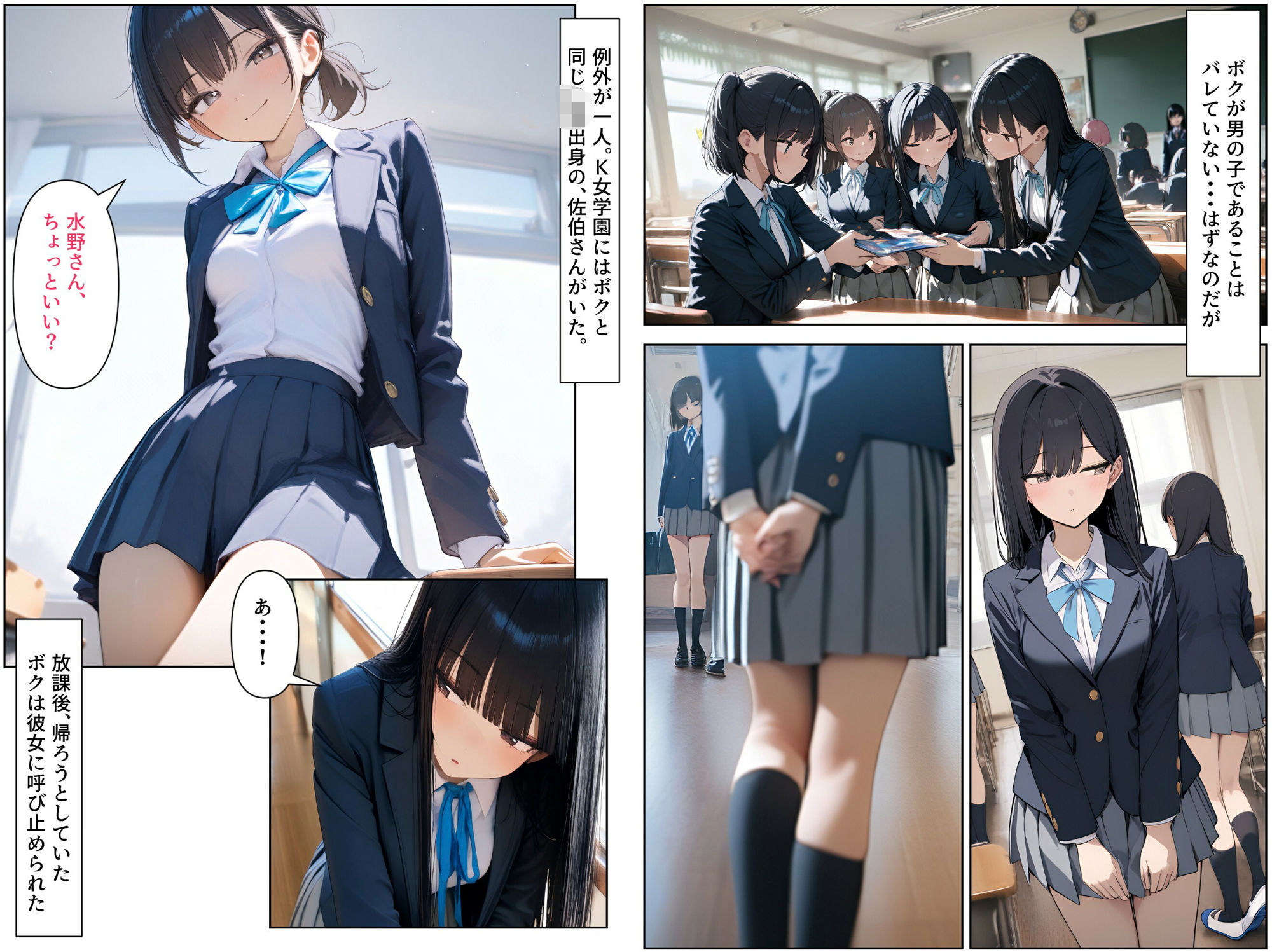 サンプル画像2:女装男子のJKハーレム生活 2(電脳戯画) [d_549125]