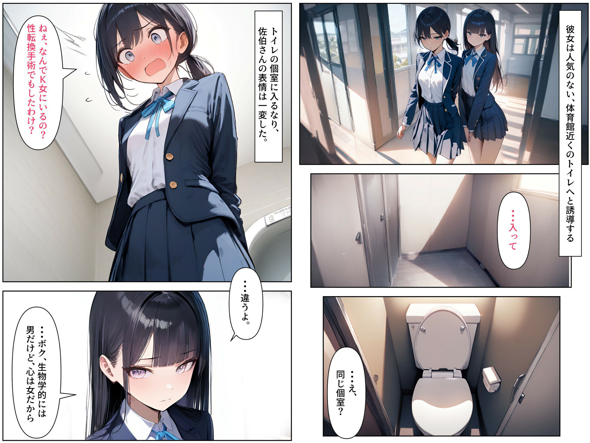 サンプル画像3:女装男子のJKハーレム生活 2(電脳戯画) [d_549125]