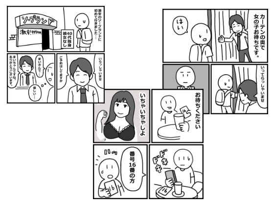 【エロ漫画】激安ソープに行った体験記