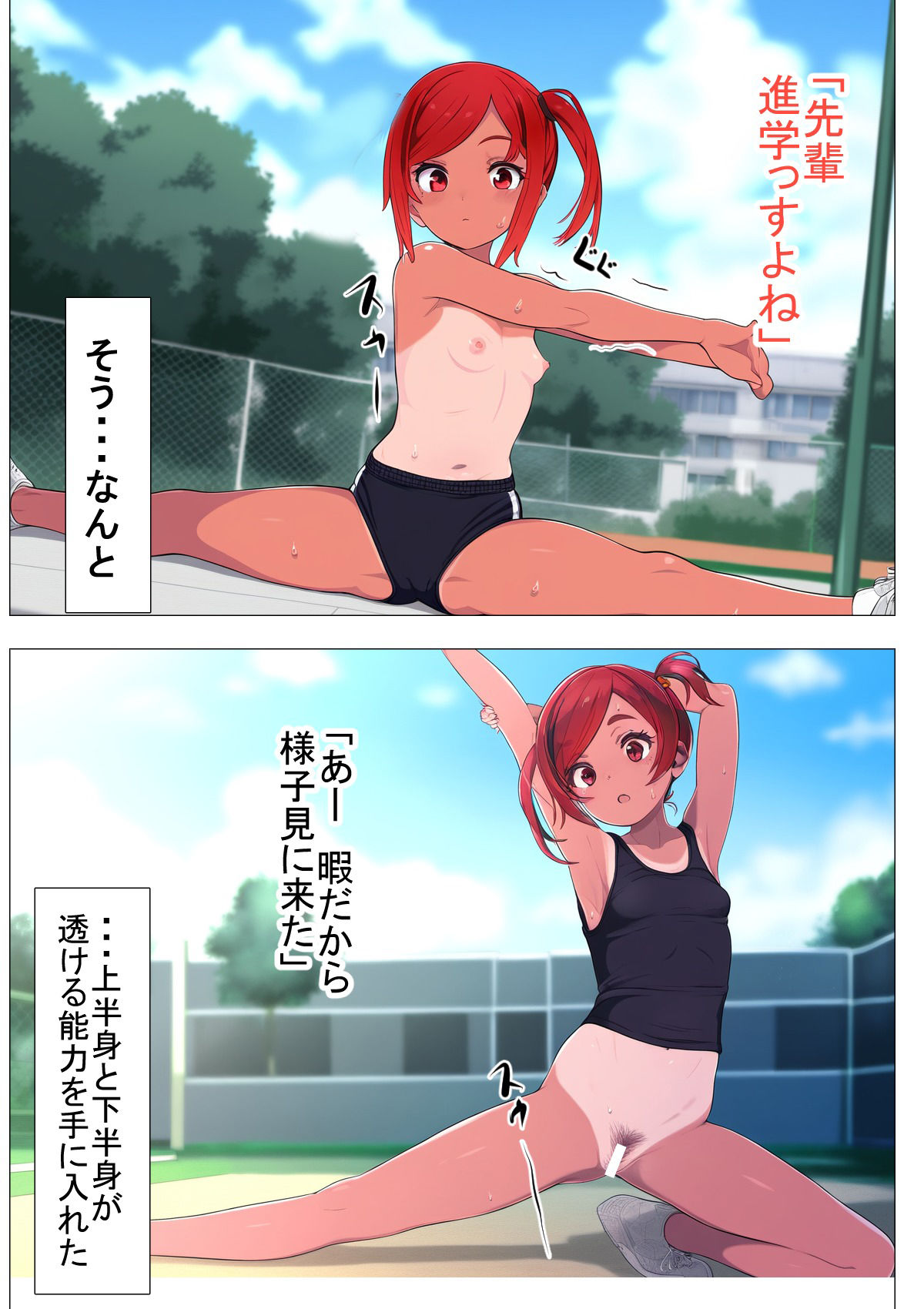 サンプル画像2:上半身or下半身まるだしの日常(えびくらげ) [d_550713]