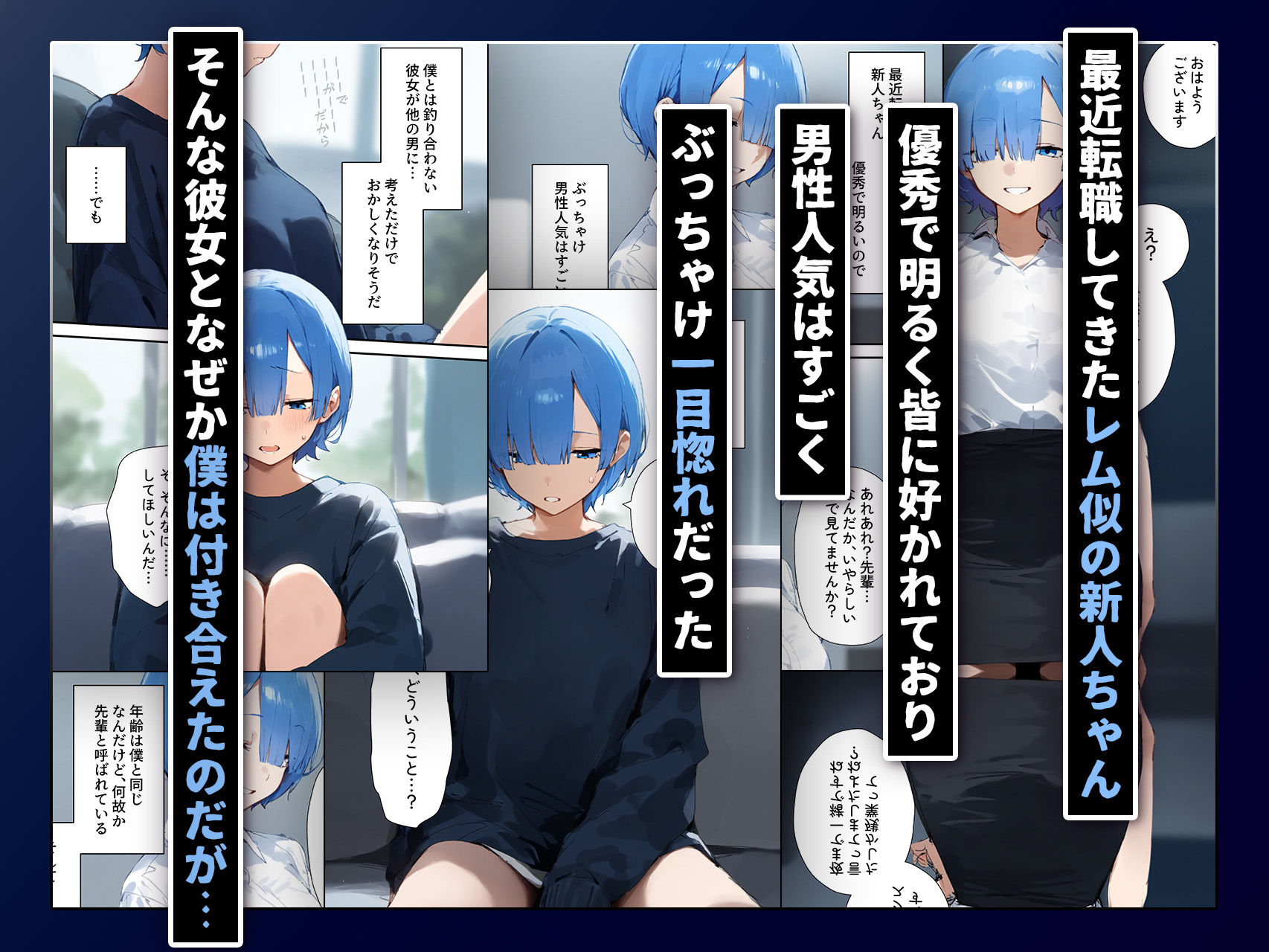 サンプル画像1:レム似の新人ちゃん、寝取らせしたら後悔しかないので死に戻りしたい(???レディ) [d_551683]