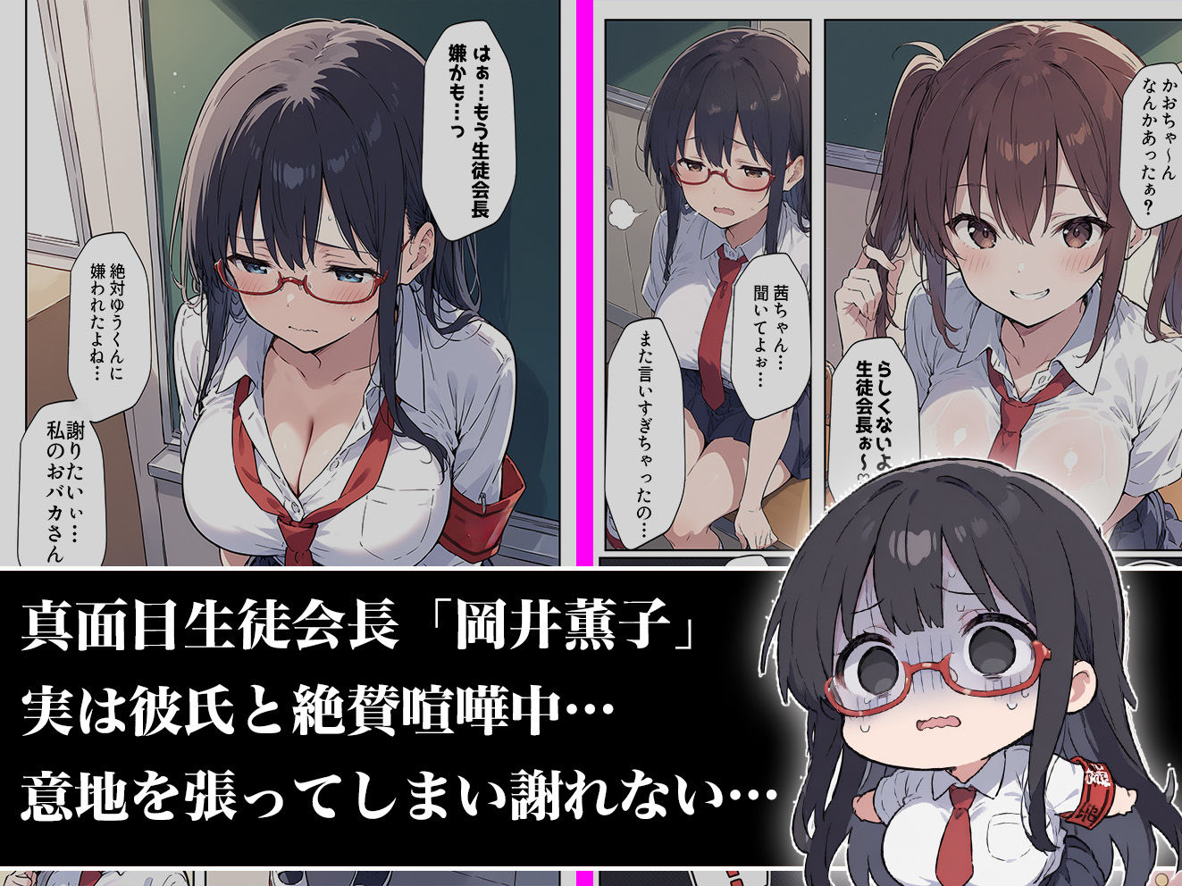 サンプル画像1:俺の前だとド変態になる真面目生徒会長の話 彼氏と喧嘩編(aiもみむ出版) [d_551723]