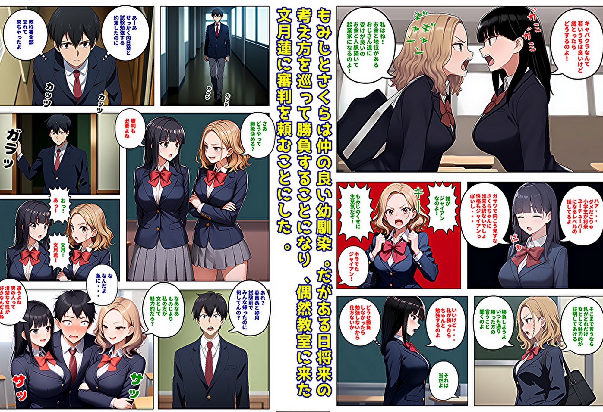 【メッチャエロい作品なので新作セールします】委員長とギャルがセックス勝負を始めたんだが俺が審判をする事になった話 画像1