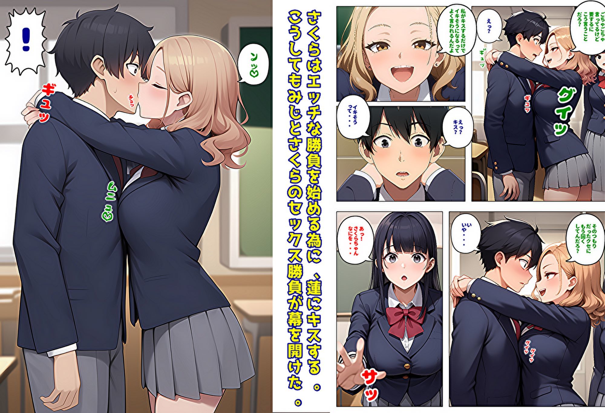 サンプル画像3:【メッチャエロい作品なので新作セールします】委員長とギャルがセックス勝負を始めたんだが俺が審判をする事になった話(暇人クラブ) [d_553655]