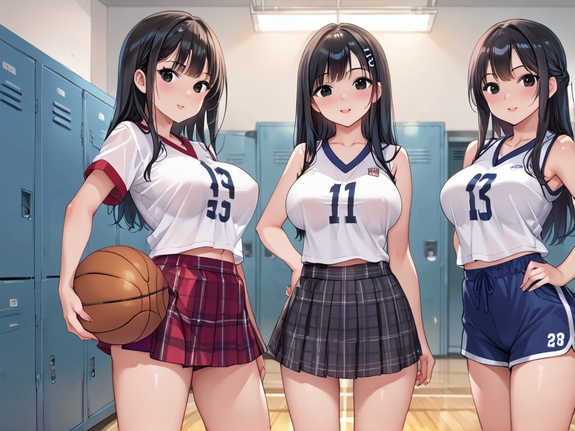 サンプル画像3:淫乱学園バスケ部に密着！vol.3〜練習後は即更衣室で性行為(sksk) [d_555552]