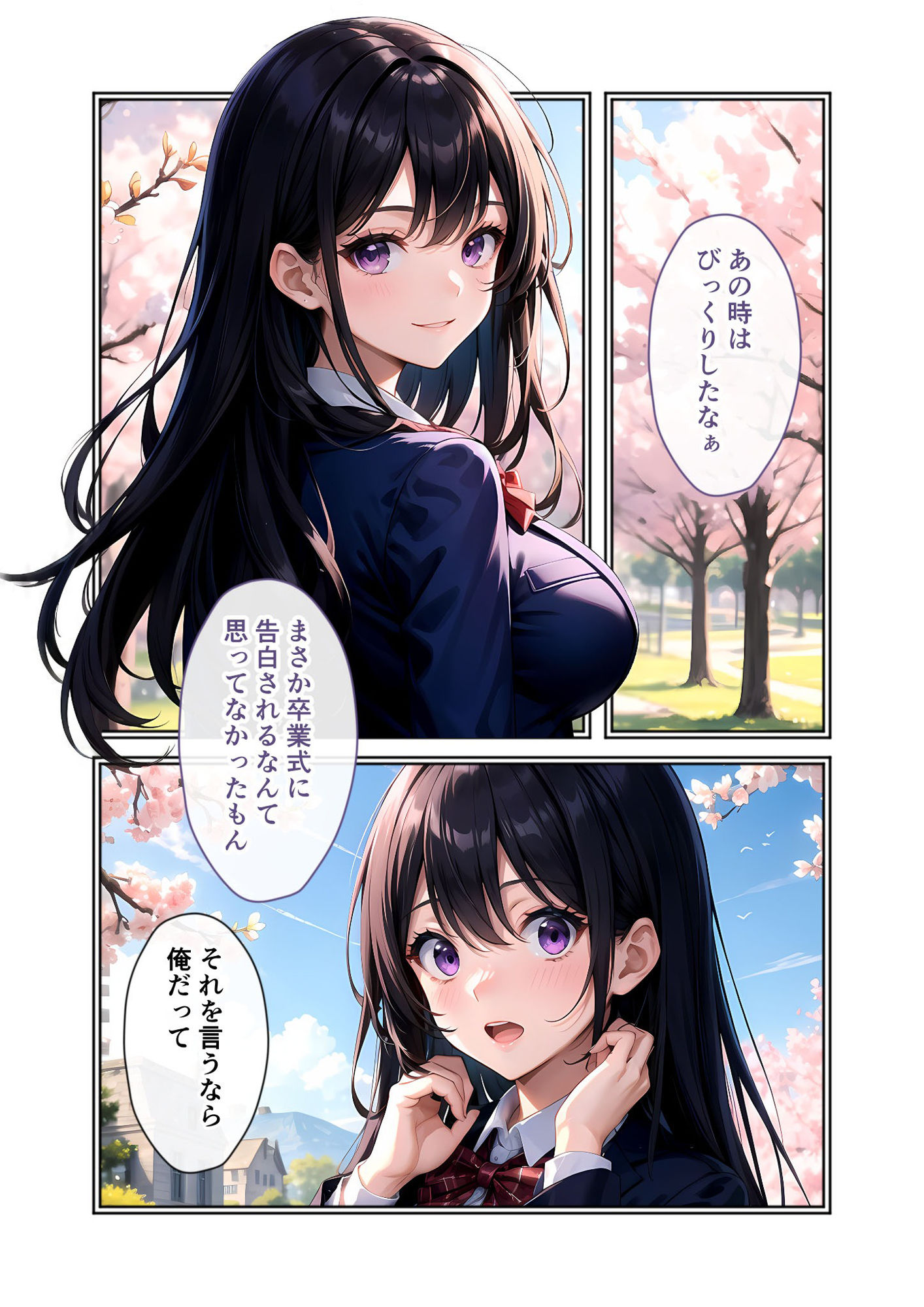 サンプル画像6:いちゃLOVE純情ベッドルーム〜思い出の卒業式、制服姿の彼女と青春ときめきエッチ〜(ラビットフット) [d_555928]