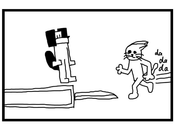 サンプル画像1:4コマ漫画「走り幅跳び」(ゆるふわ研究所) [d_555935]