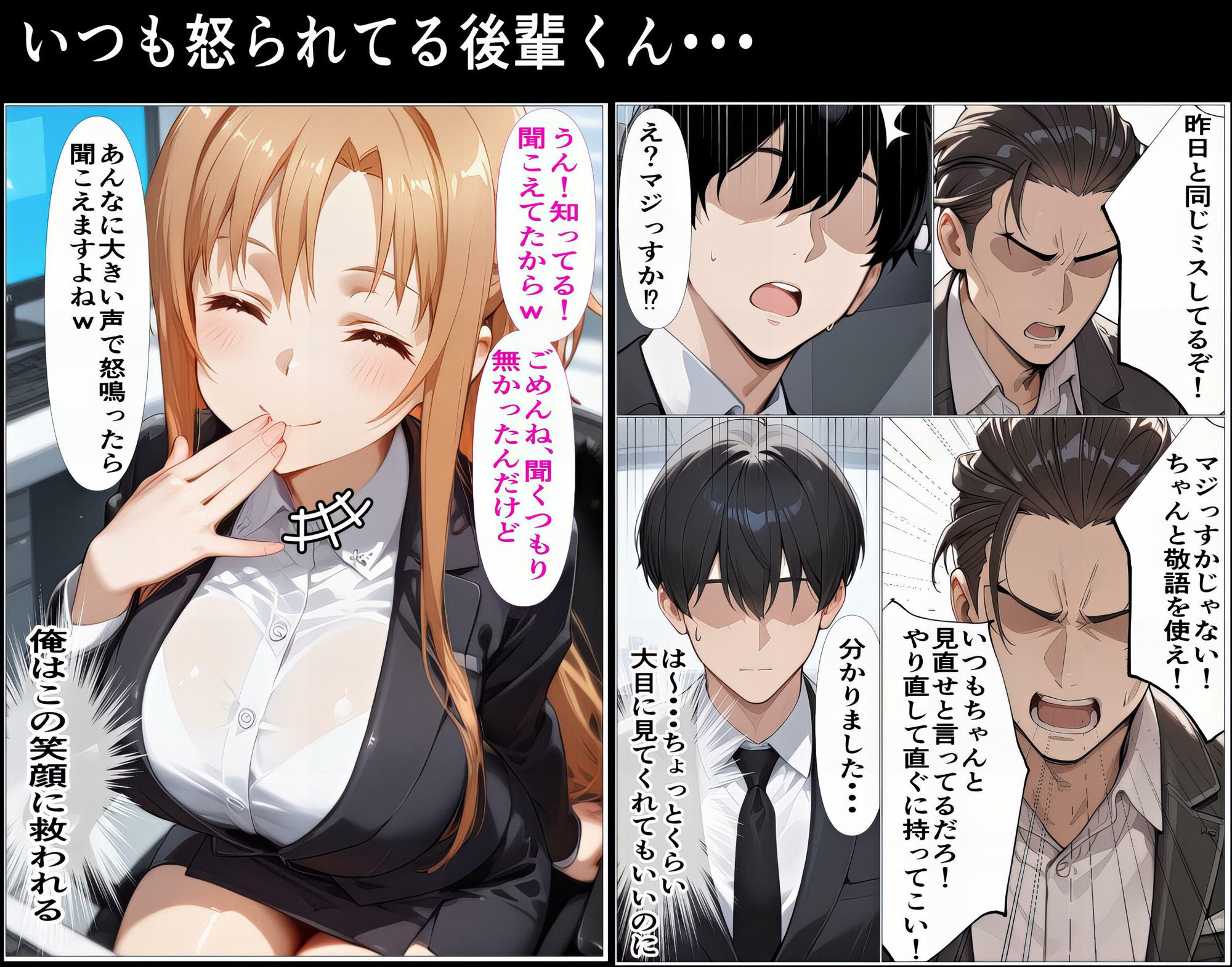 サンプル画像1:もしもアスナが会社の先輩だったら〜失敗続きの後輩を体を使って愛情たっぷりで癒す〜(東京アキバ同人倶楽部) [d_556050]