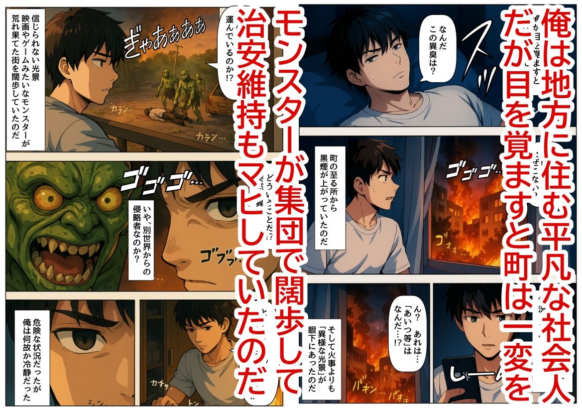 サンプル画像1:モンスターだらけの崩壊世界になったけど、俺だけ【チート付与能力】で自由気ままにサバイバルしていく《第1話》(『妹＆幼馴染』大好き商店（byハマダ殿下）) [d_557160]