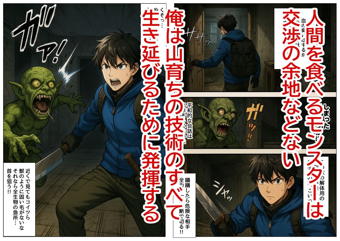 サンプル画像3:モンスターだらけの崩壊世界になったけど、俺だけ【チート付与能力】で自由気ままにサバイバルしていく《第1話》(『妹＆幼馴染』大好き商店（byハマダ殿下）) [d_557160]