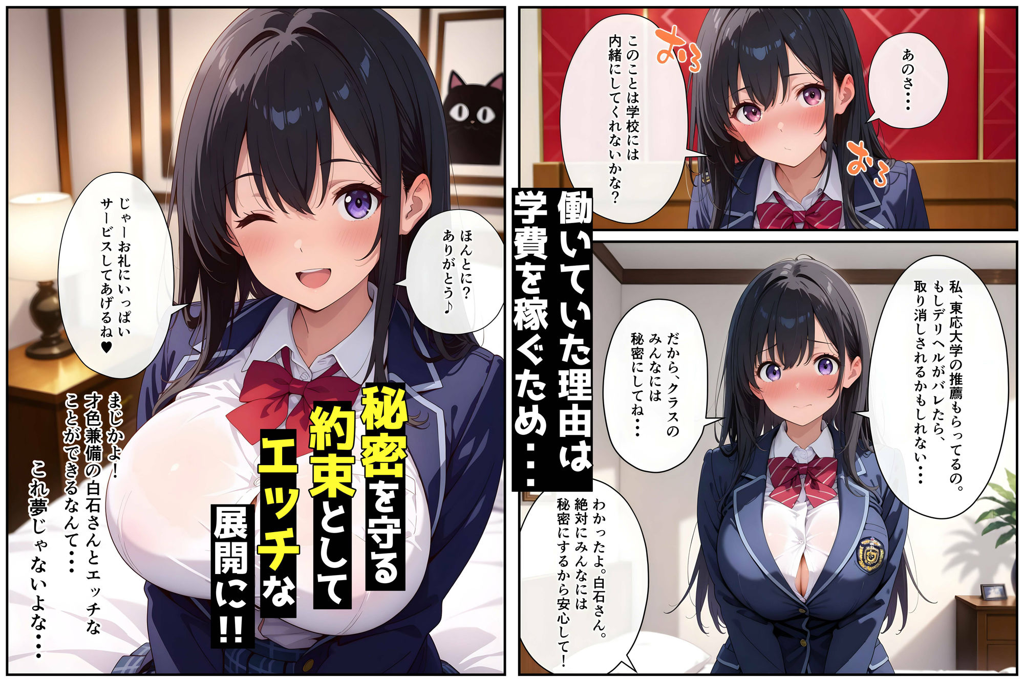 サンプル画像4:デリヘルで生徒会長と遭遇！秘密厳守の約束で本番が許された話(優品工房) [d_557340]