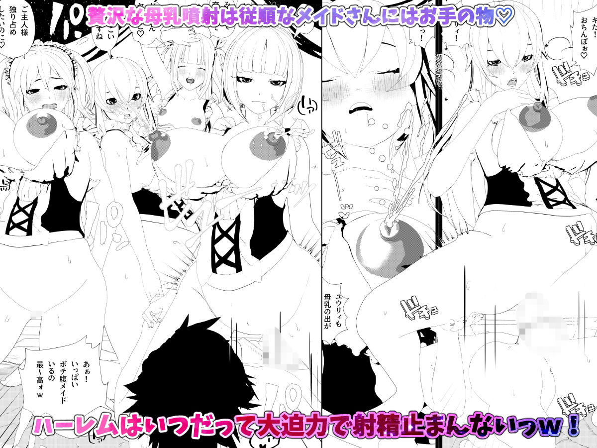 サンプル画像2:無表情クールメイドさん達4人と母乳ボテ腹ハーレムSEXな真夜中の大乱交！(摂津マン) [d_557770]