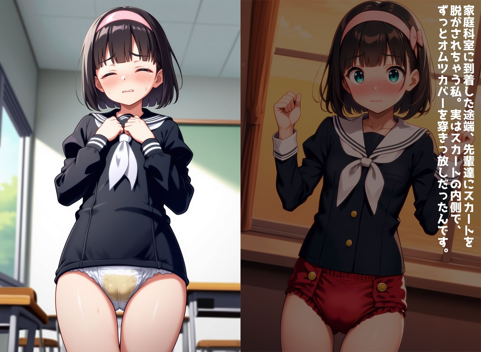 学園指定オムツカバー矯正少女 画像1