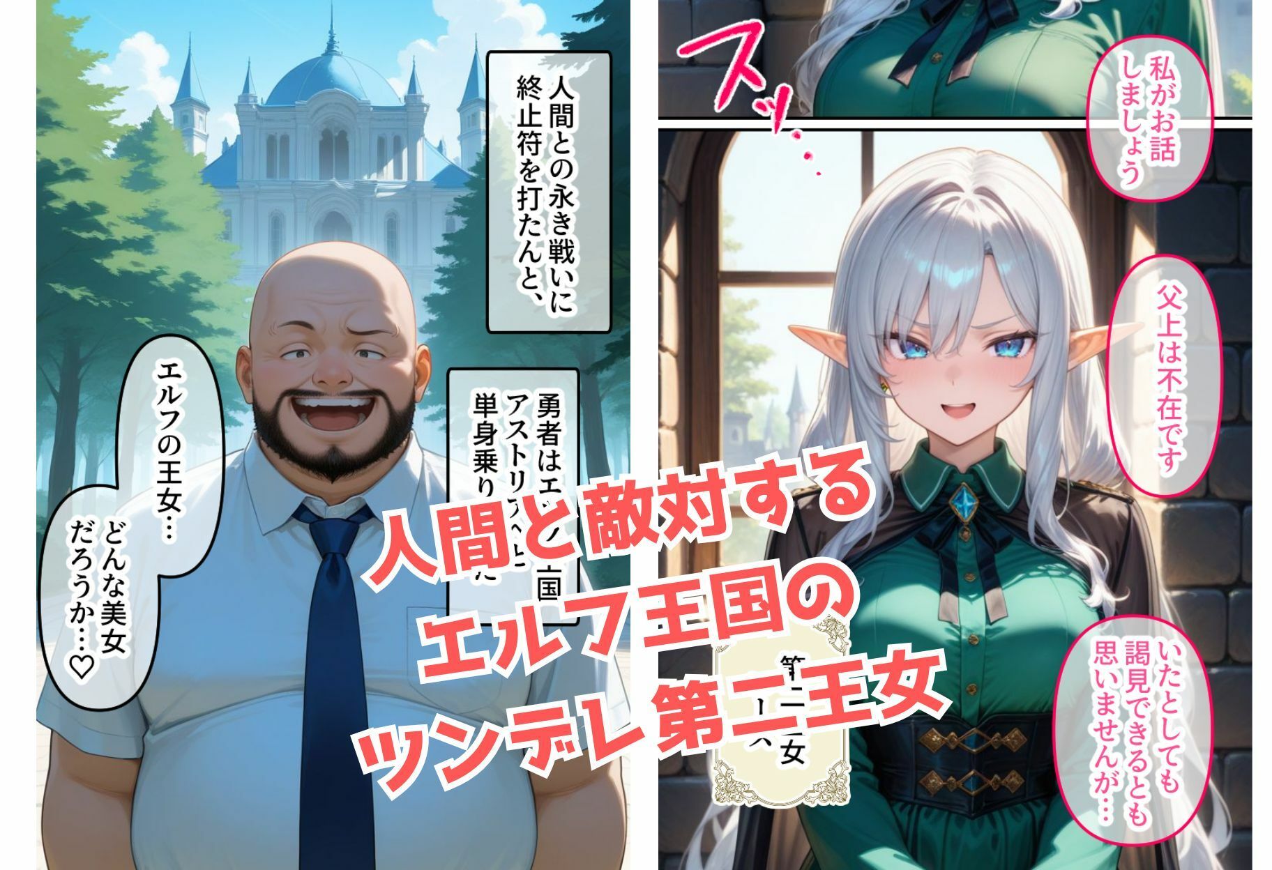 サンプル画像1:エルフ王国のお姫様がチン棒に服従した件【全Pセリフあり】(種付け転生マン) [d_561862]