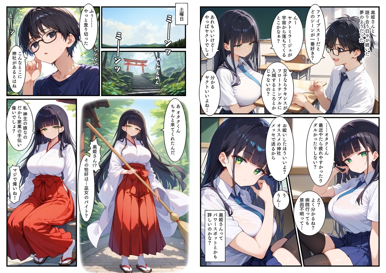 サンプル画像2:オタクに優しいジト目巫女さんとえっちなお祓い(エロ漫画専門店・南国ピンク) [d_563739]