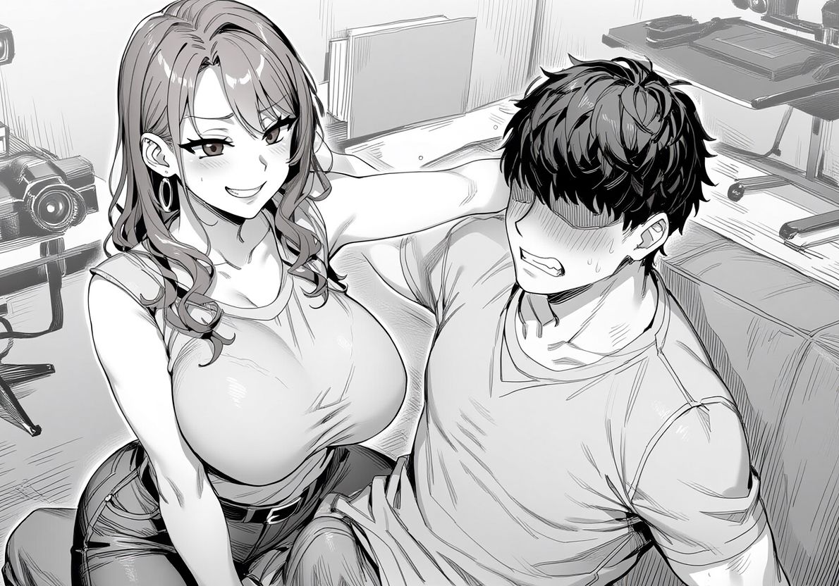 サンプル画像2:ライブ配信でイクッ！過激3姉妹の巨根チャレンジ【第1〜2章】(文味屋) [d_564339]