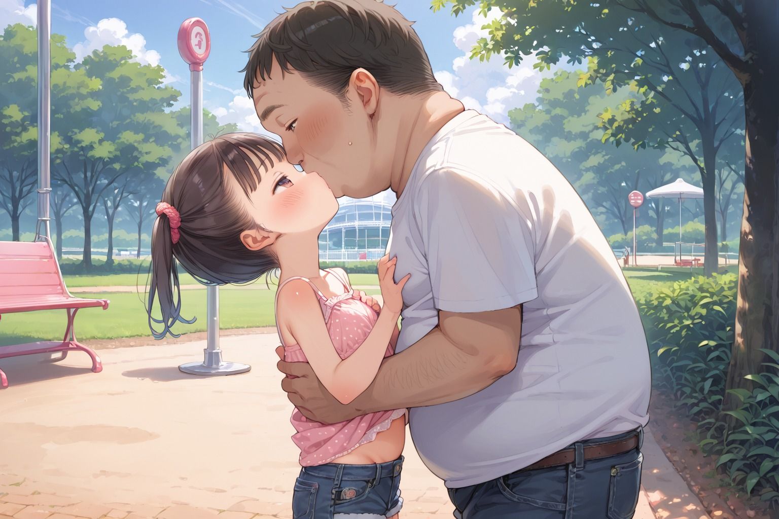 貧乳少女を公園で即ハメ
