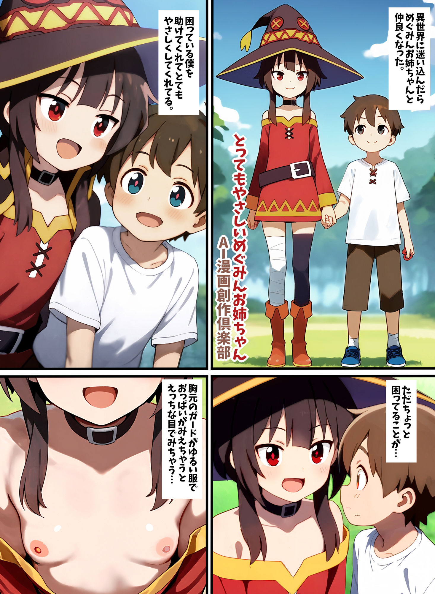 サンプル画像1:とってもやさしいめぐみんお姉ちゃん(AI漫画創作倶楽部) [d_565114]