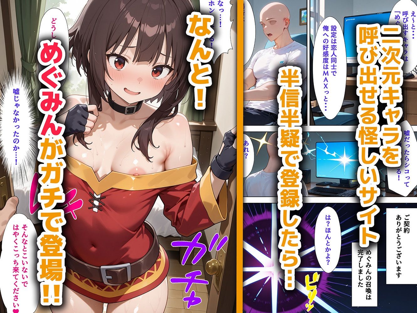 好きな二次元キャラを呼び出して好きにエッチできる裏サイト めぐみん編1