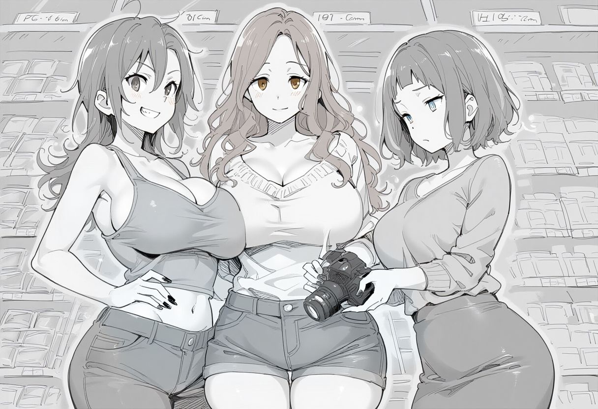 サンプル画像1:ライブ配信でイクッ！過激3姉妹の巨根チャレンジ【第3〜4章】(文味屋) [d_566413]