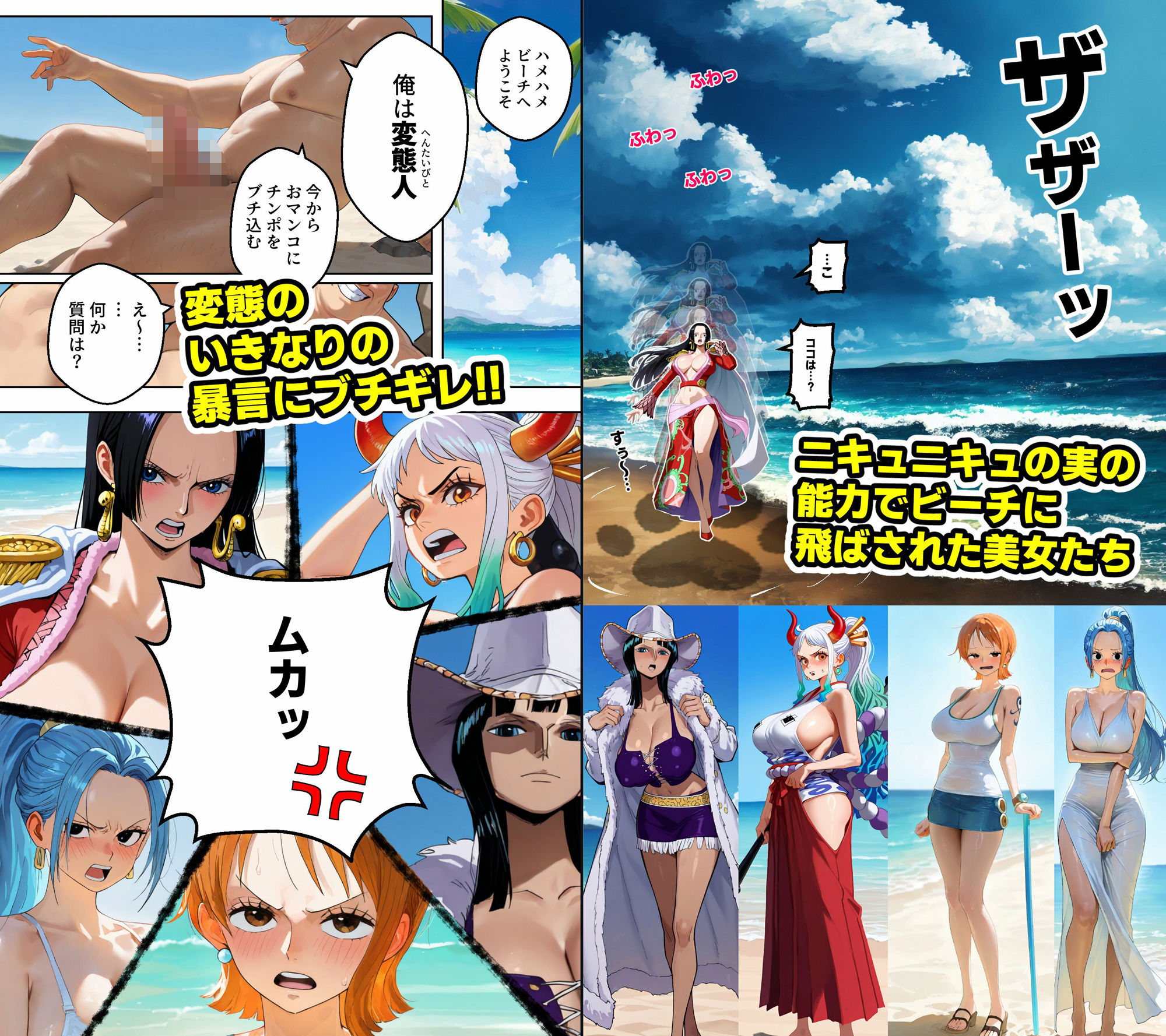 ワン○ース 催○ハメハメビーチ 【マンガ+CG集】 画像2